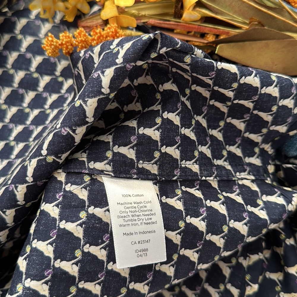Navy Patterned Women's Top - Picture 6 of 7